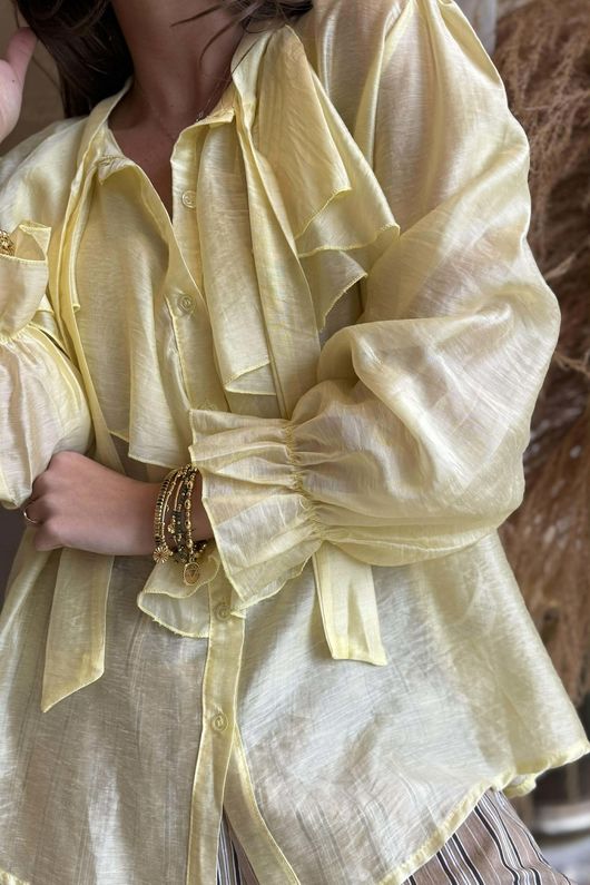 Regency Ruffle Blouse Lemon